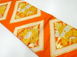 アンティーク　菱に花模様織出し袋帯（材料）